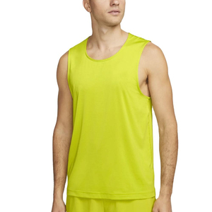 Men's Lime <b>Green</b> Sleeveless <b>Tank</b> <b>Top</b> O-Neck Quick Dry Sporty Fit Knitted Polyester Solid Color Workout Wear - Product Image 6