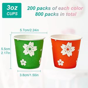 Confezione da 800 Bicchieri Usa e Getta da 3 oz, Bicchieri di Carta Colorati per Feste, Picnic, Barbecue, Viaggi ed Eventi - Product Image 2