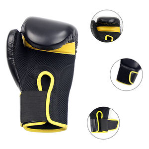 Gants de boxe professionnels personnalisés avec sangle de poignet réglable, en cuir PU de haute qualité, fermeture auto-agrippante, design de logo personnalisé - Product Image 6
