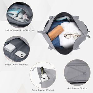 5 pezzi borsone espandibile zaino pieghevole Set 20/24/28 \ "valigie con ruote Spinner 360 gradi TSA lucchetto grigio - Product Image 3
