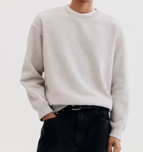 Sudadera de Algodón Mercerizado con Superficie Lisa, Diseño Minimalista, Dobladillo con Abertura Lateral, Ropa de Estar por Casa de Lujo, Elegante Sudadera Tipo Pullover - Product Image 3