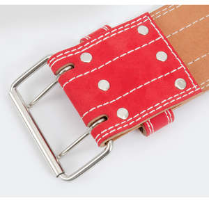 Cinturón de Fitness Personalizable 100% Cuero con Costuras Blancas, Ajustable, con Soporte Lumbar y Protección para Levantamiento de Pesas, Diseño de Palanca - Product Image 4