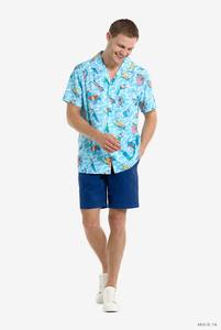 Camisa de hombre con estampado floral hawaiano, manga corta, informal, para playa, con botones, ligera, de algodón, para verano. - Product Image 5