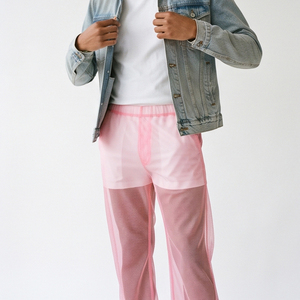 100% Polyester Sexy <b>Mesh</b> Flare <b>Pants</b> Streetwear See Through Flare <b>Pants</b> Quick Dry Night Clubwear Sexy Transparent <b>Pants</b> Unisex - Product Image 4