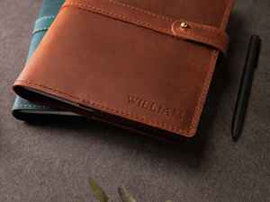 Couverture de carnet en cuir au design minimaliste de luxe, étui rechargeable pour journal, support de carnet d'écriture, protection anti-odeur NBC-0038 - Product Image 5