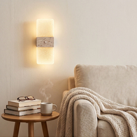 Lampe murale intérieure à LED avec capteur tactile, texture travertin, gradation progressive, 3 couleurs, pour chambre, escalier, couloir