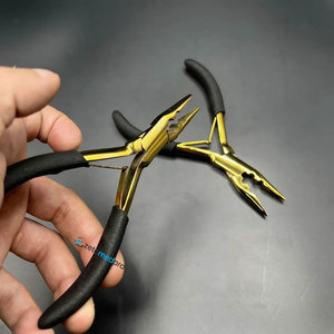 Custom Logo Micro <b>Beads</b> Plier Stainless Steel 2-Hole Hair <b>Extension</b> Tools with Gold Plasma & Black Foam Grip on Handle - Product Image 3