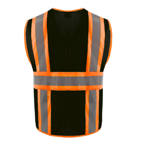 Gilet de sécurité haute visibilité pour hommes, maille réfléchissante respirante, fermeture éclair, rayures jaunes, poches, vêtements de sécurité légers - Product Image 6