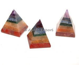 Agate Naturelle Sept Chakra Cristaux Pierre de Guérison Collé Énergie Pyramide Pierre Précieuse pour Méditation Religieuse Style Sculpté - Product Image 2