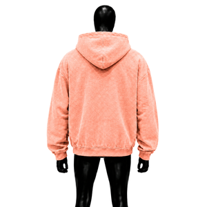 เสื้อฮู้ดโอเวอร์ไซส์แบบซิปพิมพ์ลาย Cash Talk Peach  ผ้าฟลีซลำลอง สไตล์ฤดูใบไม้ร่วง สไตล์ URBAN - Product Image 2