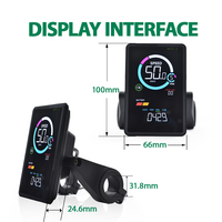 Sensor de ordenador de bicicleta LCD, accesorio de bicicleta eléctrica con carga USB integrada, tipo electrónico inteligente compatible con modelos de 24V-60V