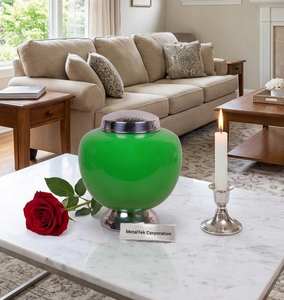 Blue Cremation Urn for Human Ashes Customized Colour Adult Funeral Decorative <b>Memorial</b> Urns High Quality Metal Urns Manufacturer - Product Image 6