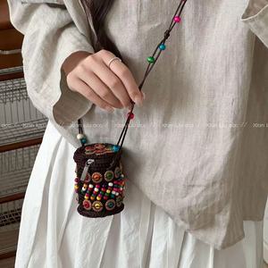 Nuevo Bolso Bandolera de Mujer Estilo Bohemio, Tejido a Crochet con Flores Coloridas, Diseño Retro con Cierre de Cremallera - Product Image 1