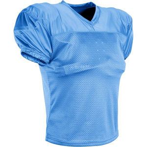 Maillot de football américain bleu pour homme, col en V, manches courtes, maille respirante, vêtements de sport, coupe régulière, taille adulte - Product Image 1