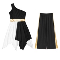 6-16 enfants filles louent la tenue de danse lyrique robe tunique avec pantalon large pour cérémonie liturgique performance festival événement