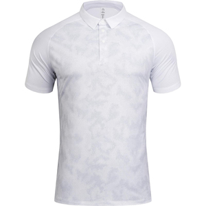 Men's <b>White</b> <b>Polo</b> Shirt Short Sleeve Breathable Knitted 100% Polyester Classic Fit Golf Wear - Product Image 1