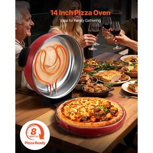 Four à pizza électrique 14 pouces 1600W Cuisinière Pierre en cordiérite Contrôle précis de la température à 5 modes Chauffage précis à 698F Cuisine à domicile Pizzas - Product Image 2