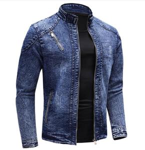 Vestes en jean pour hommes, vêtements décontractés, veste d'automne, veste en jean à fermeture éclair, veste slim fit pour homme - Product Image 6