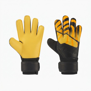 Yellow <b>Black</b> Outdoor Unisex Football Goalkeeper <b>Gloves</b> <b>Latex</b> Full Finger Moisture Wicking Non-Slip Roll Finger Breathable Hook - Product Image 1