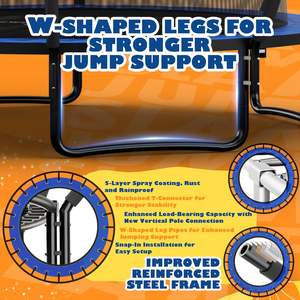 Al Aire Libre 10FT 12FT 14FT 15FT Niños y adultos Tranpoline Hecho de espuma duradera y material de PVC - Product Image 3