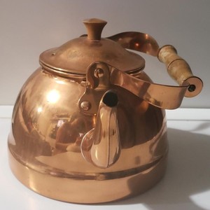 Stylish Copper Water <b>Kettle</b> Matte Finish with Handle Handmade Vintage Design for <b>Tea</b> Brewing Kitchen Décor and Gifting Item - Product Image 3