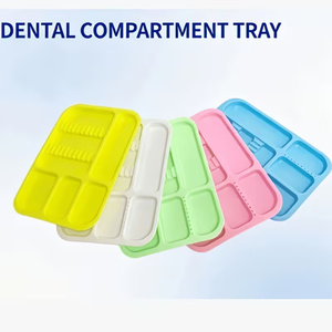 Plateau à instruments dentaires en plastique jaune à compartiments, pour usage manuel, équipement de nettoyage - Product Image 6