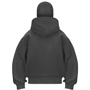 Sweat-shirt à double capuche pour homme, avec fermeture éclair et poche, coupe-vent, chaud, veste de sport, manteau à capuche décontracté pour homme - Product Image 2