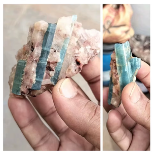 อัญมณีคุณภาพสูง BAITHU GEMS MINERALS คารูร์ บลูรูบี้ เอเมอรัลด์คัท หินธรรมชาติขัดเงา สำหรับการทำกรรมกรรมบำบัด  การทำสมาธิ และการจัดกริด - Product Image 4
