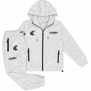 Unisex Lightweight Tracksuit Set Full Zip Hooded <b>Jacket</b> and Pants Solid <b>White</b> Quick Dry Casual Spring Wear clothing adult <b>men</b> - Product Image 1