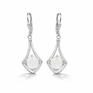 Boucles d'oreilles de luxe Ishime Jewels en argent sterling 925 avec grenat rhodolite en forme d'ancre, plaqué or rhodium 1 micron, cabochon - Product Image 4