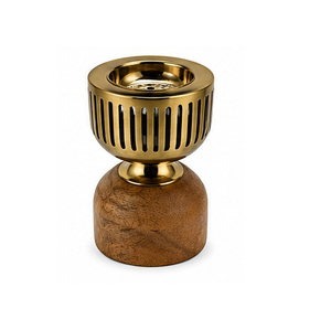 Hand-Made Brass Incense <b>Burner</b> with Bamboo Base Aromatic Diffuser All-Season Use Concept Home CMC-IB496 Eco-Friendly - Product Image 5