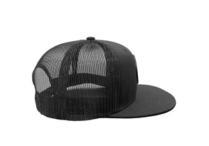 Adjustable Rubber Patch 6 Panel Mesh Back <b>Flat</b> Brim Snapback <b>Hat</b> for Adults Fishing Business Wear Made in Vietnam Manufacturer - Product Image 3