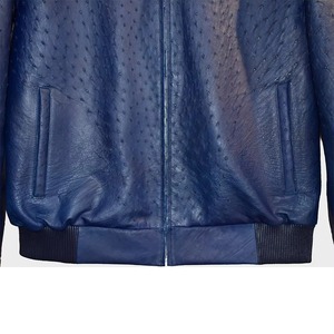 Veste en cuir de vachette gaufré effet autruche de qualité supérieure pour homme, style motard, service OEM ODM, échantillon disponible en gros - Product Image 5