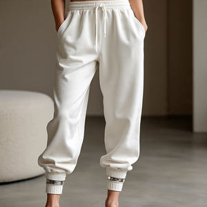 กางเกงวอร์มผ้าฟลีซหลากสีสำหรับผู้ชายและผู้หญิง ออกแบบมาเพื่อการสร้างแบรนด์เองได้ พร้อมเชือกผูกเอว เหมาะสำหรับใส่ออกกำลังกาย - Product Image 5