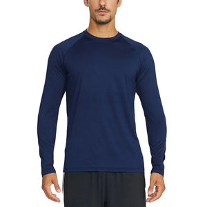 เสื้อกีฬาผู้ชายแขนยาวคุณภาพสูงแบบขายส่ง พิมพ์ลายตามสั่ง พร้อมโลโก้แบบกำหนดเอง เสื้อรัดรูปสำหรับผู้ชาย - Product Image 4