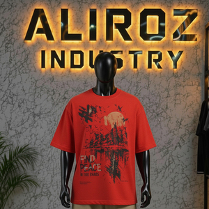 Camisetas Extra Grandes para Hombre con Estampado Gráfico Personalizado, Hombros Caídos, 100% Algodón, Estilo Urbano de Verano - Product Image 3