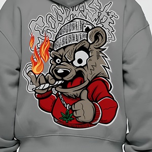 Sweat à capuche Street Flame Graphic Mask Style, design urbain audacieux avec imprimé accrocheur et coupe décontractée et confortable. - Product Image 3