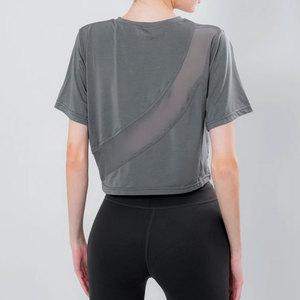 Haut court de sport pour femme OEM, coupe ajustée, 100 % coton, séchage rapide, personnalisable en couleur et logo - Product Image 5