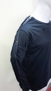 both side shoulder and full sleeves dual Access <b>Post</b> Surgery & Rehab Unisex 100% Cotton men Solid Jersey Snap men tShirt - Product Image 4