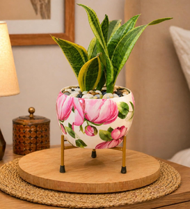 Pot de fleurs décoratif en métal Meenakari Pitalnagi fait main pour plantes d'intérieur et d'extérieur, jardin, maison, balcon - Product Image 6