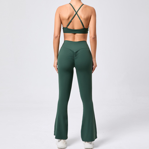 Conjunto Deportivo de Yoga para Mujer, Sin Costuras, con Logotipo Frontal, Spandex/Nylon de Secado Rápido, 2 Piezas - Product Image 6