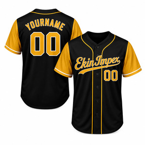 Uniformes de baseball personnalisés en maille respirante à séchage rapide, vêtements de sport imprimés par transfert thermique, rayures fines, logo personnalisé brodé pour hommes - Product Image 2