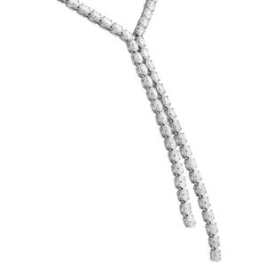 Collier Y en or blanc 14 carats avec diamants de laboratoire pour femme, diamants ronds de clarté VVS1, élégant bijou tennis à pendentif - Product Image 2