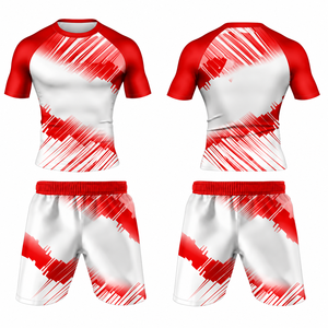 Ensemble Rashguard MMA Homme Personnalisé à Manches Courtes avec Short de Combat Léger Extensible BJJ Grappling No-Gi Séchage Rapide Entraînement - Product Image 6