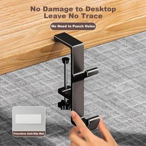 Supporto per Cuffie in Lega di Alluminio, Gancio per Cuffie da Gaming PC, Adatto per Montaggio Sotto Scrivania - Product Image 4