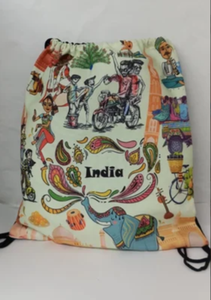 Sac à dos à cordon personnalisé imprimé avec logo sur mesure, grande capacité, doublure en polyester, léger - Product Image 2