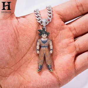Collar con Colgante de Guerrero Anime Personalizado, Estilo Hip Hop, con Incrustaciones de Diamantes, para Hombre - Product Image 2