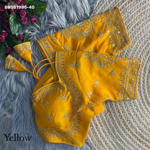 Collection de blouses en soie Vichitra avec broderies Zari-sequins et manches courtes, style Madhubala, pour occasions spéciales, fournisseur de Surat. - Product Image 3