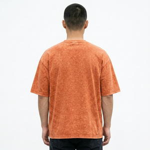 เสื้อยืดผู้ชายทรงโอเวอร์ไซส์ ระบายอากาศได้ดี ล้างสีแบบแอซิดวอช แขนสั้น แฟชั่นทันสมัย เนื้อผ้านุ่ม สวมใส่สบาย เหมาะสำหรับใส่ลำลอง - Product Image 3
