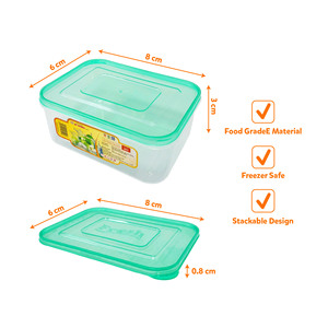 Multi Size Food Storage Container Set Airtight <b>Lid</b> Food Grade <b>Plastic</b> Organizer Box For Meal Prep And Kitchen Use - Product Image 5